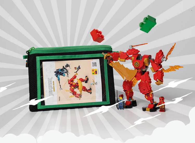 Sustainable packaging and recycled materials showcase for Brick Bagz products