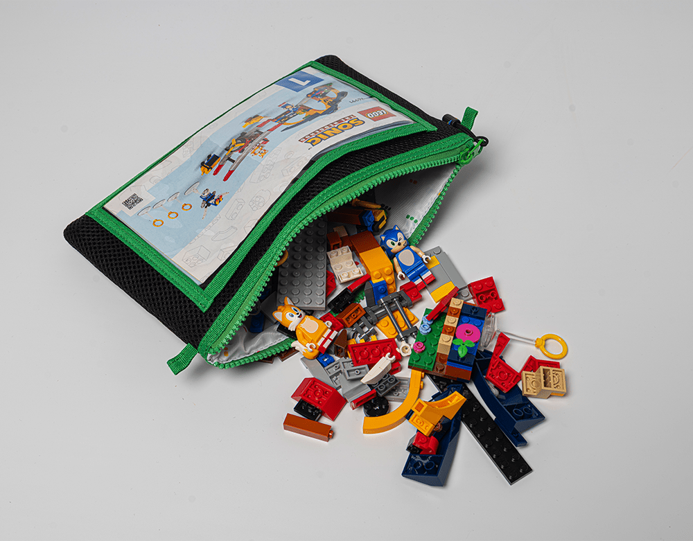 Brick Bagz eco-friendly LEGO storage bag in green- small size for organizing building blocks